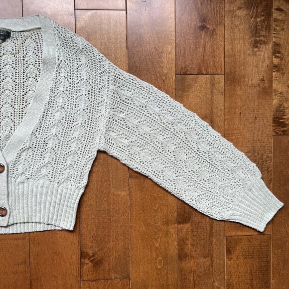 Wild Fable Women Light Mint Green Open Knit Long Sleeve Cardigan Sweater, Size S - Picture 4 of 8